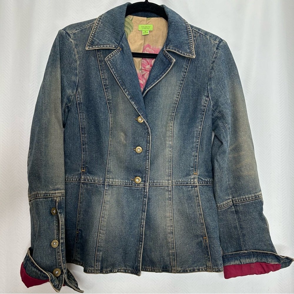 John Carlisle blue jean denim jacket button up
